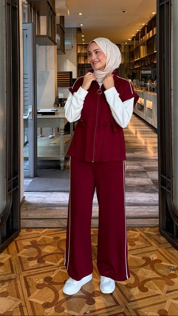 Kısa Kollu İkili Oysho Takım Bordo