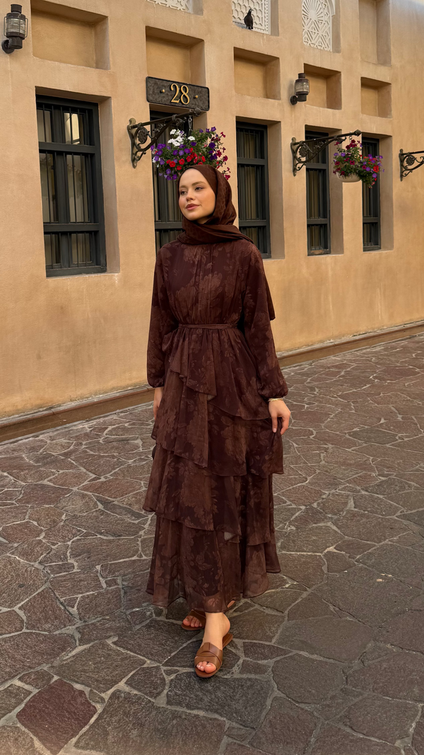 Kat Kat Şifon Elbise