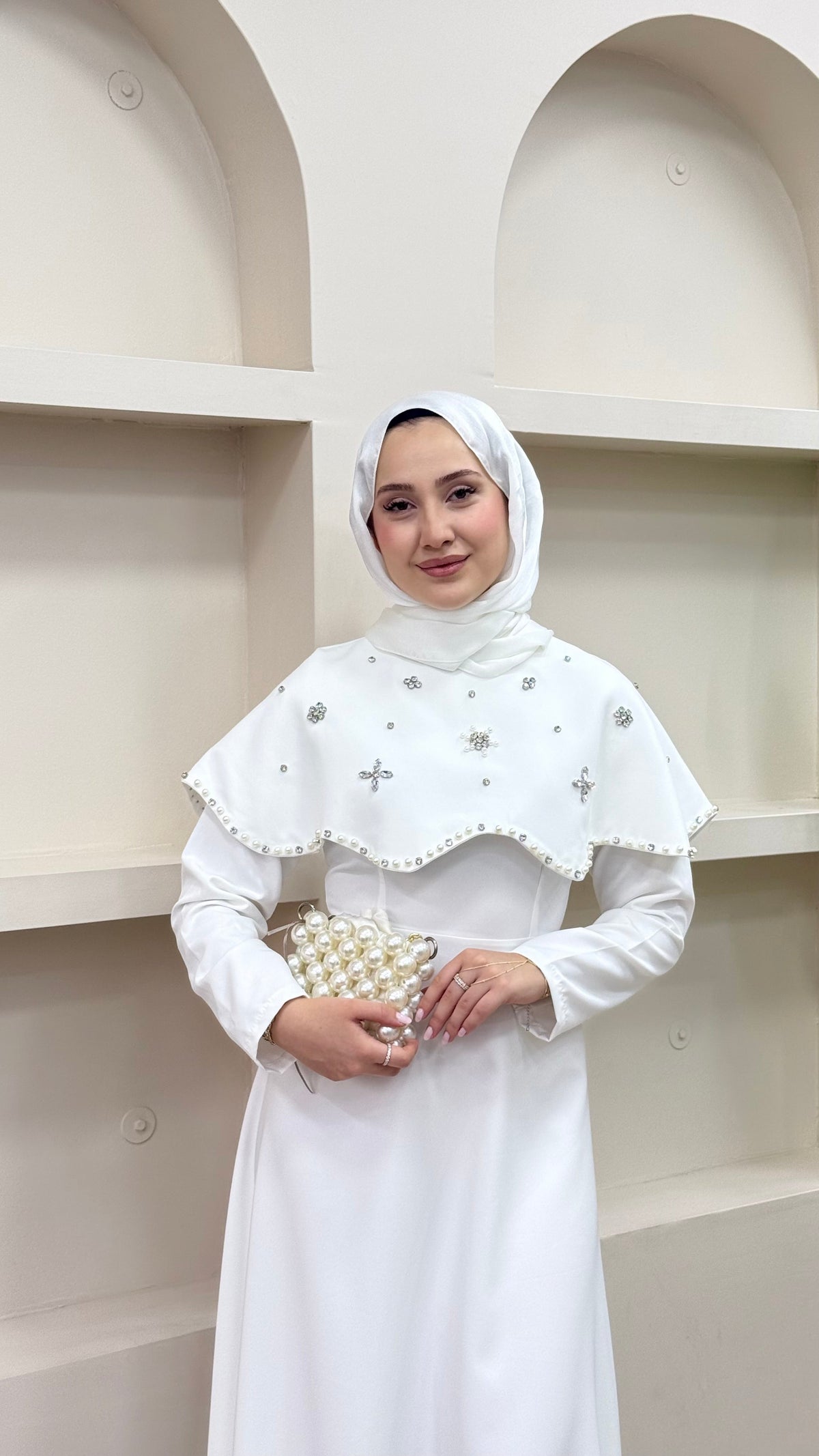 Vera Taşlı Abiye Beyaz