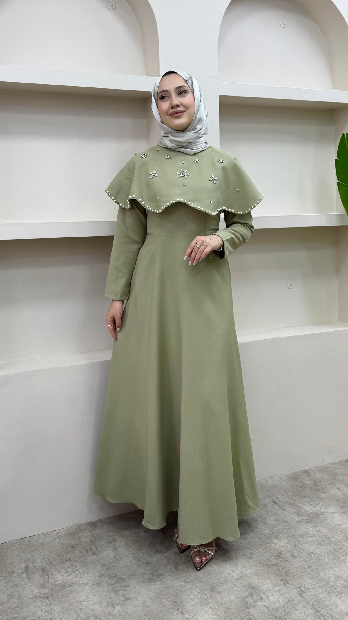 Vera Taşlı Abiye Yeşil
