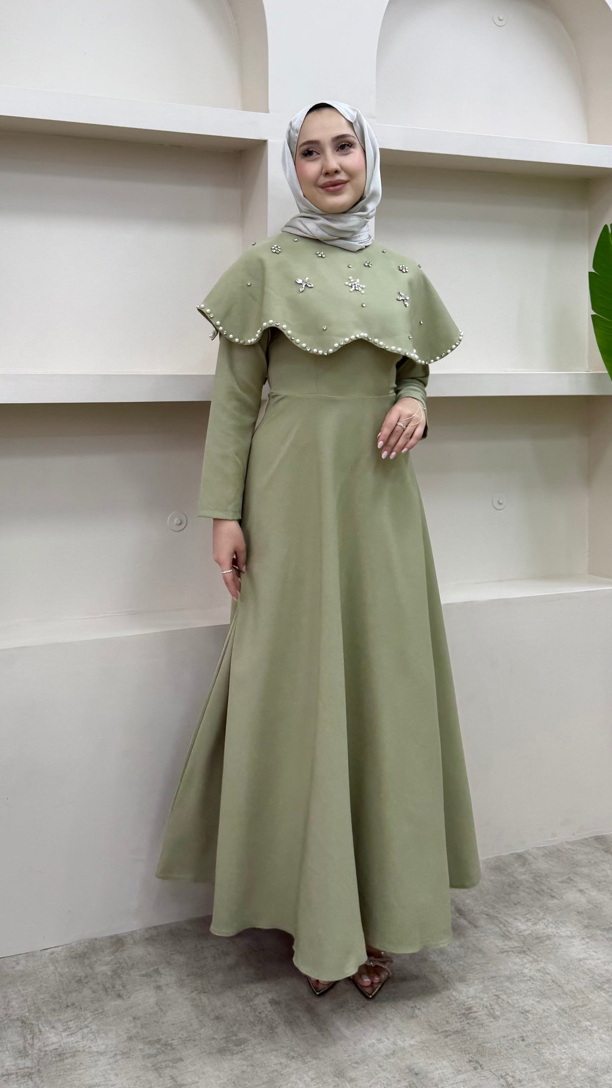 Vera Taşlı Abiye Yeşil
