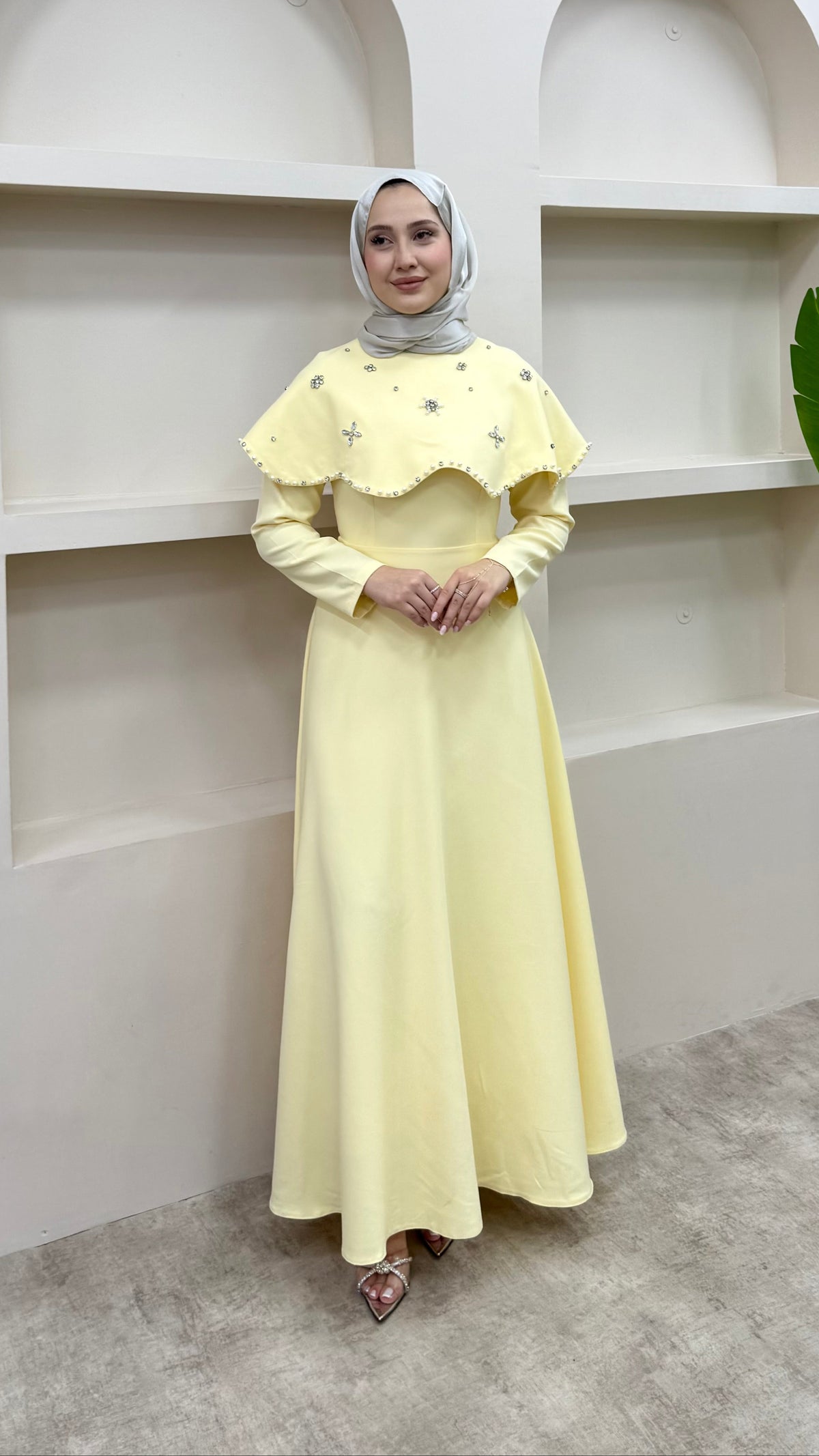 Vera Taşlı Abiye Sarı