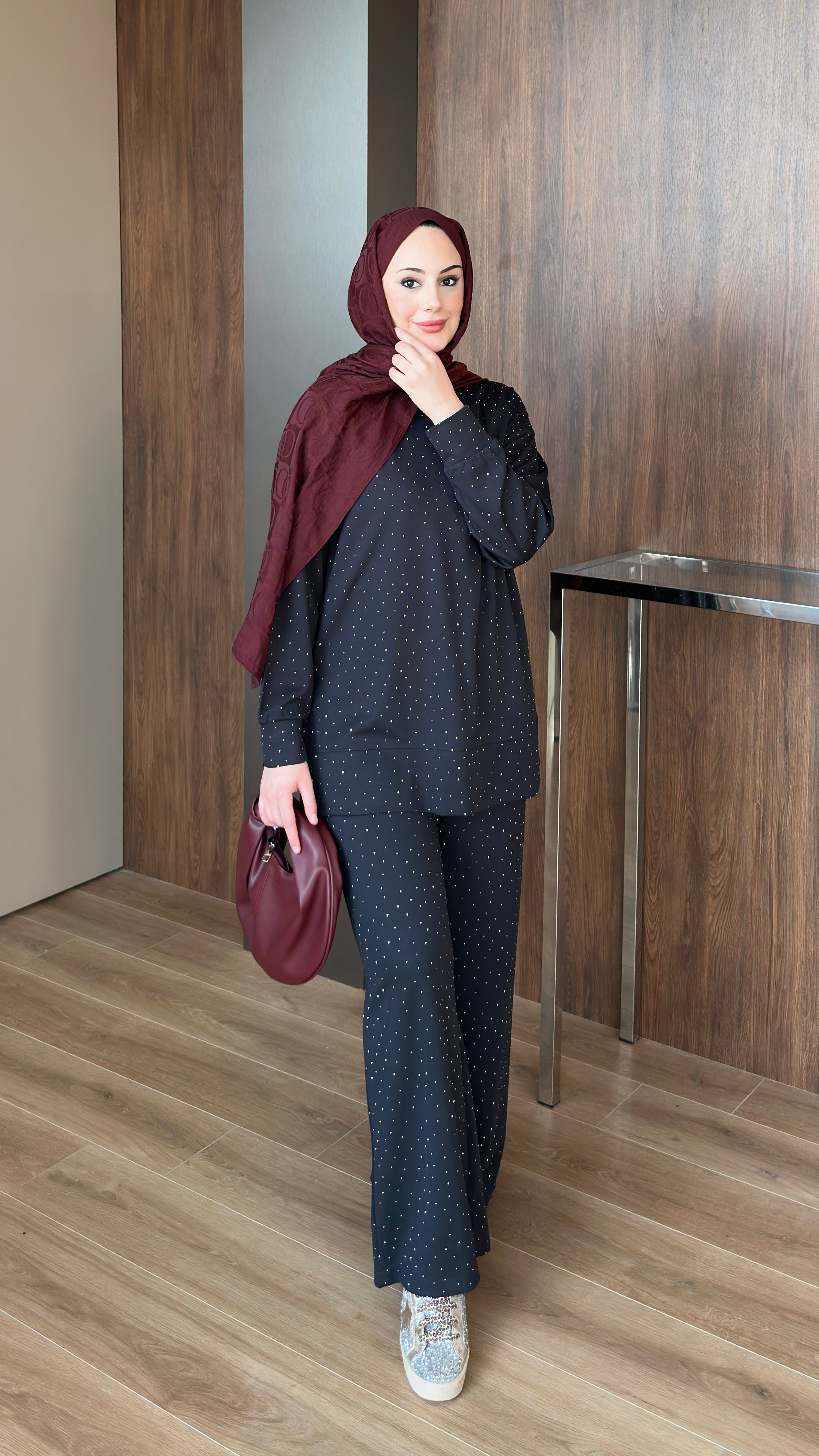 Taşlı Oysho Takım Antırasit