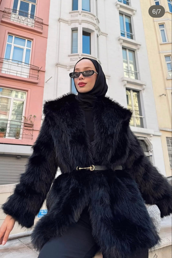 Cozy Premium Kürk Siyah