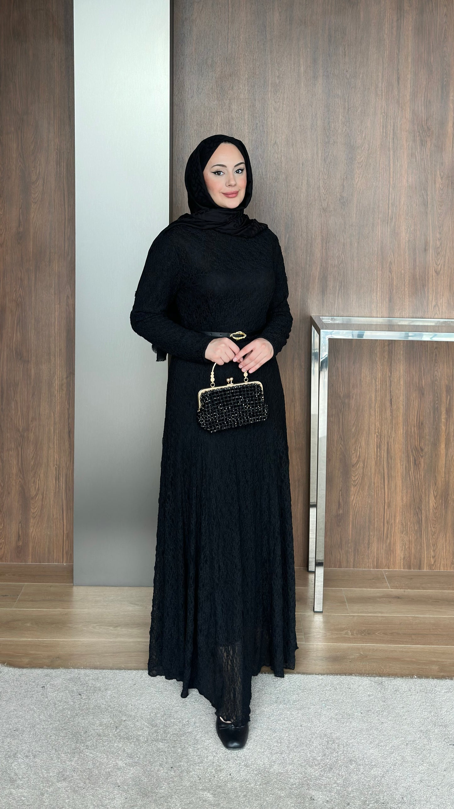 Helen Dantelli Elbise Siyah