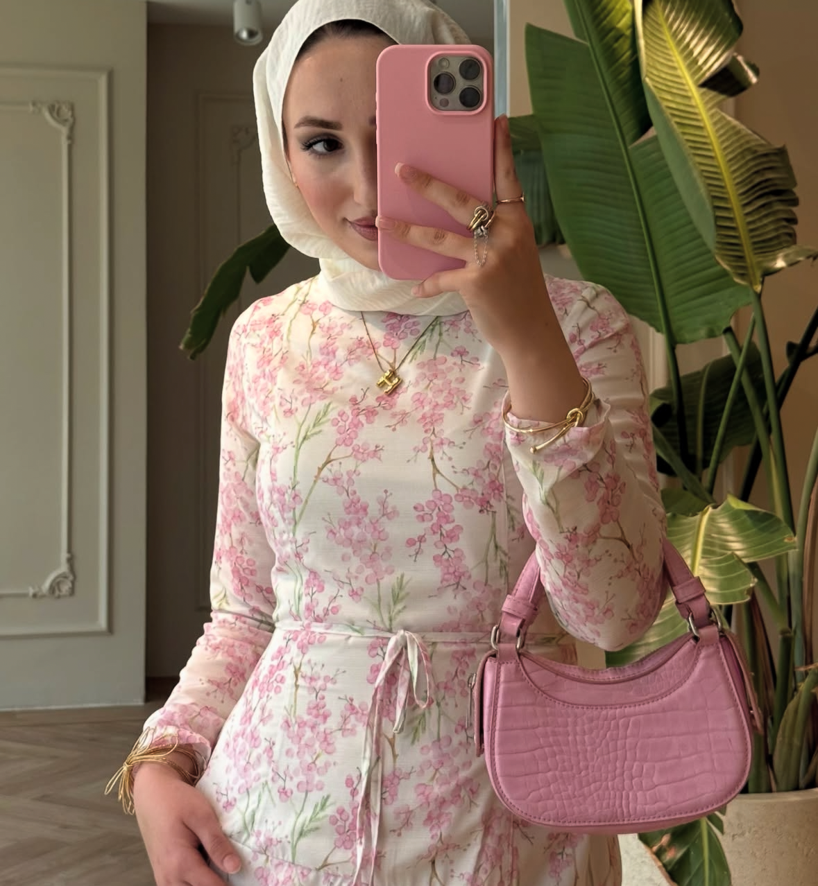 Lilyum Kat Kat Elbise Pembe