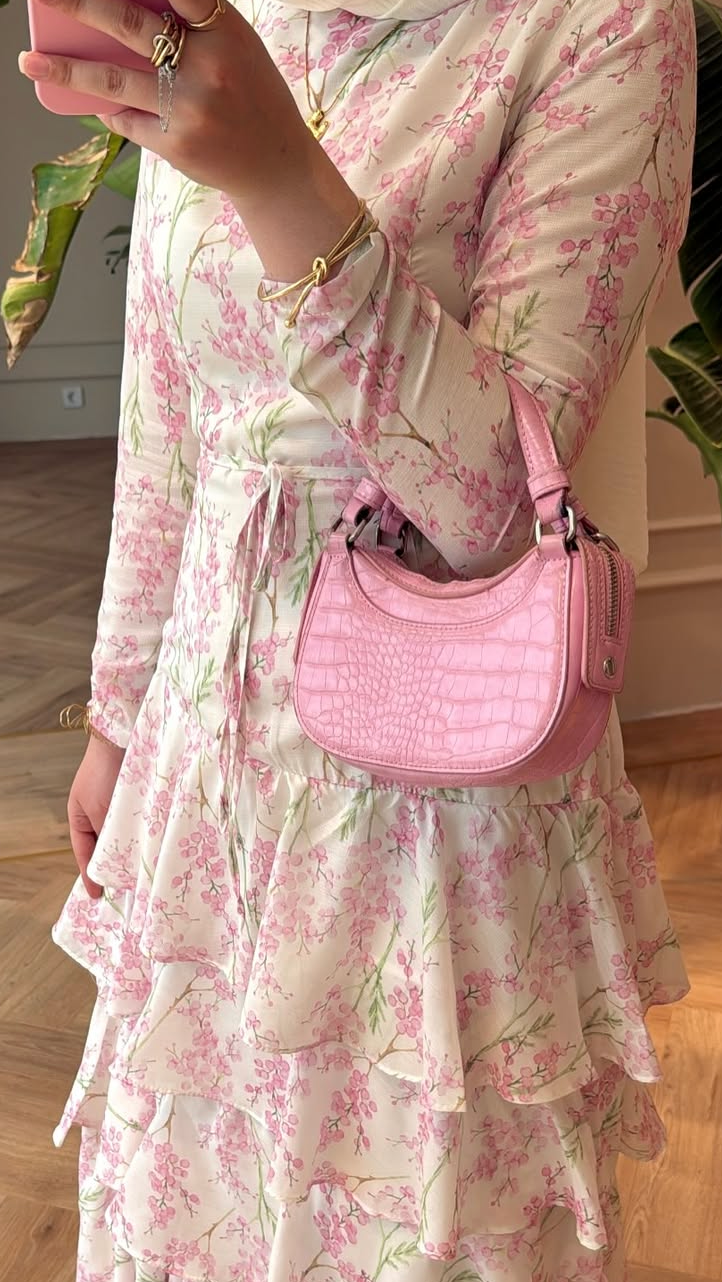 Lilyum Kat Kat Elbise Pembe