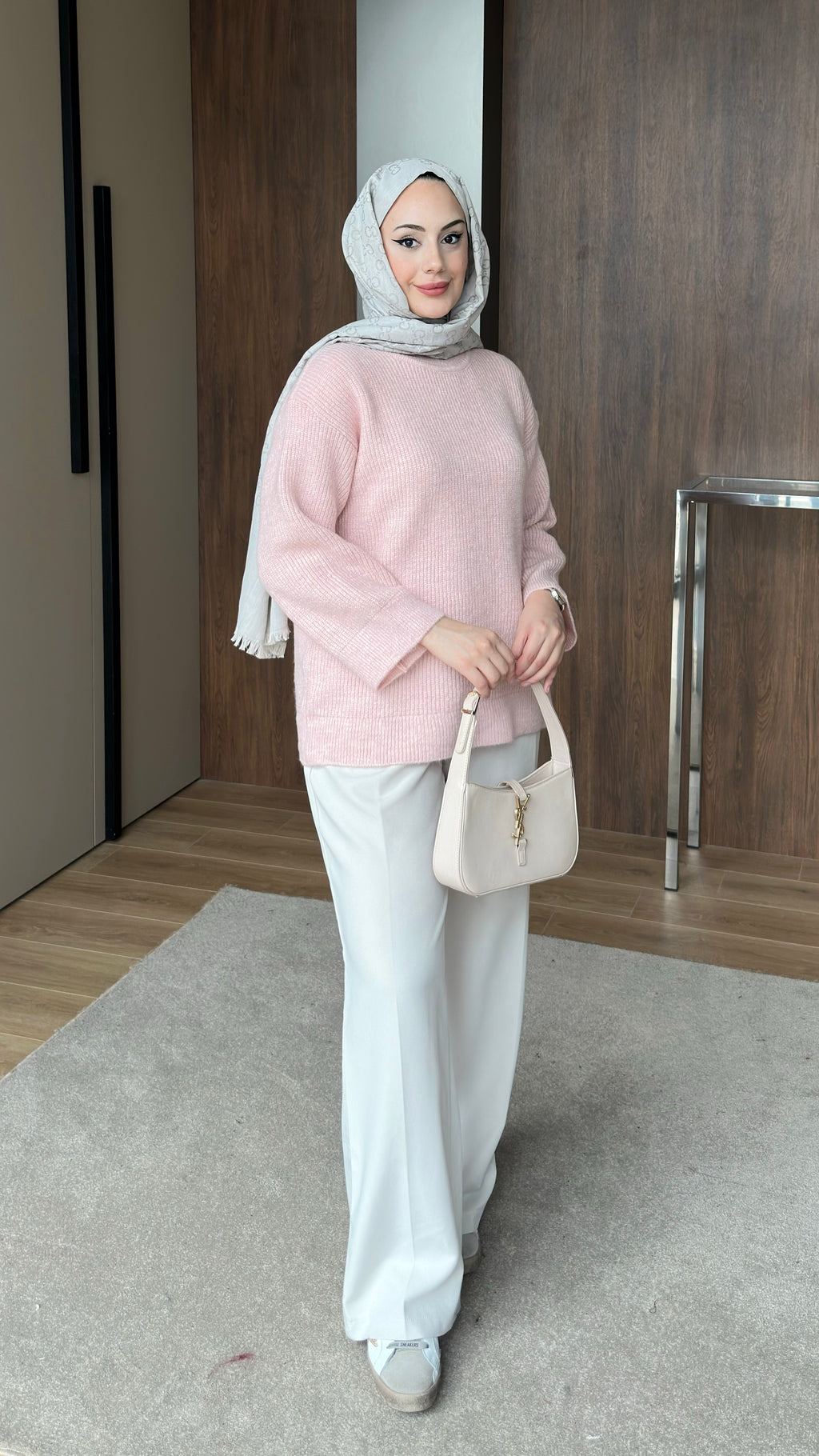 Asel Oversize Triko Kazak Pembe