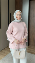 Asel Oversize Triko Kazak Pembe