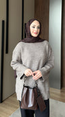 Asel Oversize Triko Kazak Vizon