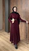 Helen Dantelli Elbise Bordo