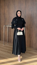 Katarina Omuzu Taşlı Abiye Siyah Ön Sipariş(14 ocak kargo çıkışı)