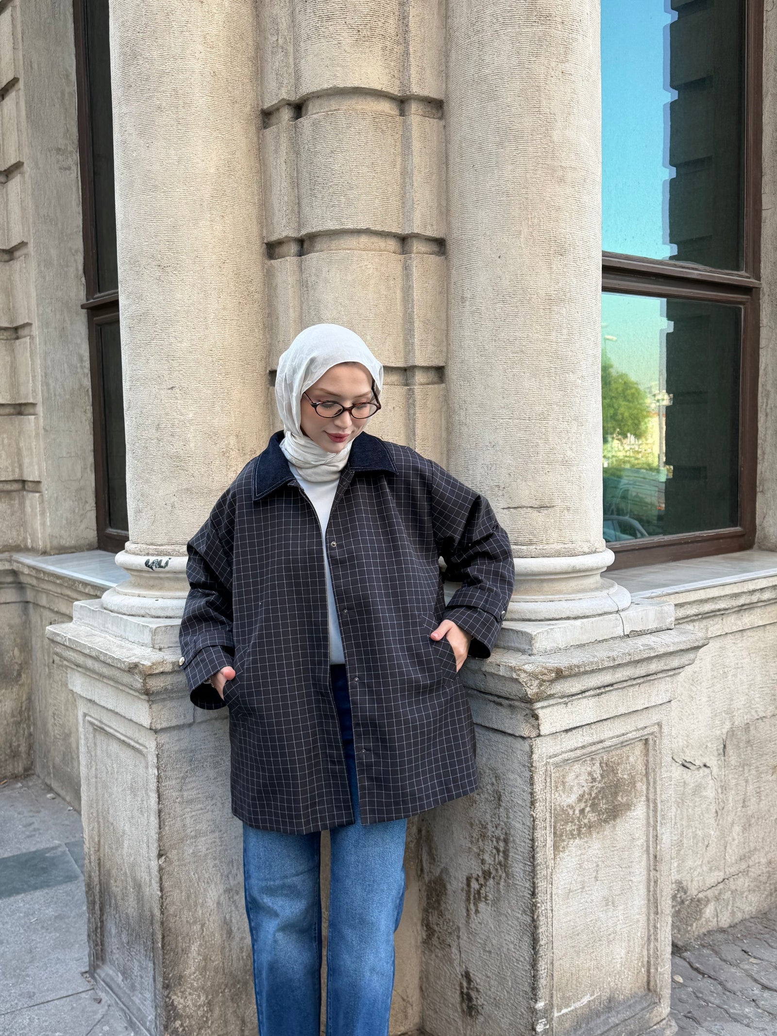 Kot Yaka Detaylı Astarlı Potikare Ceket Siyah