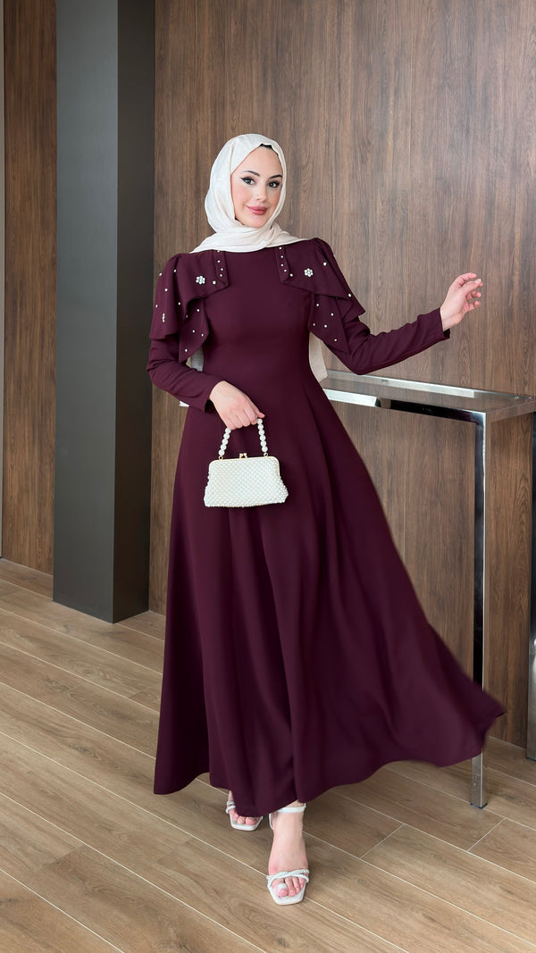 Katarina Omuzu Taşlı Abiye Mürdüm