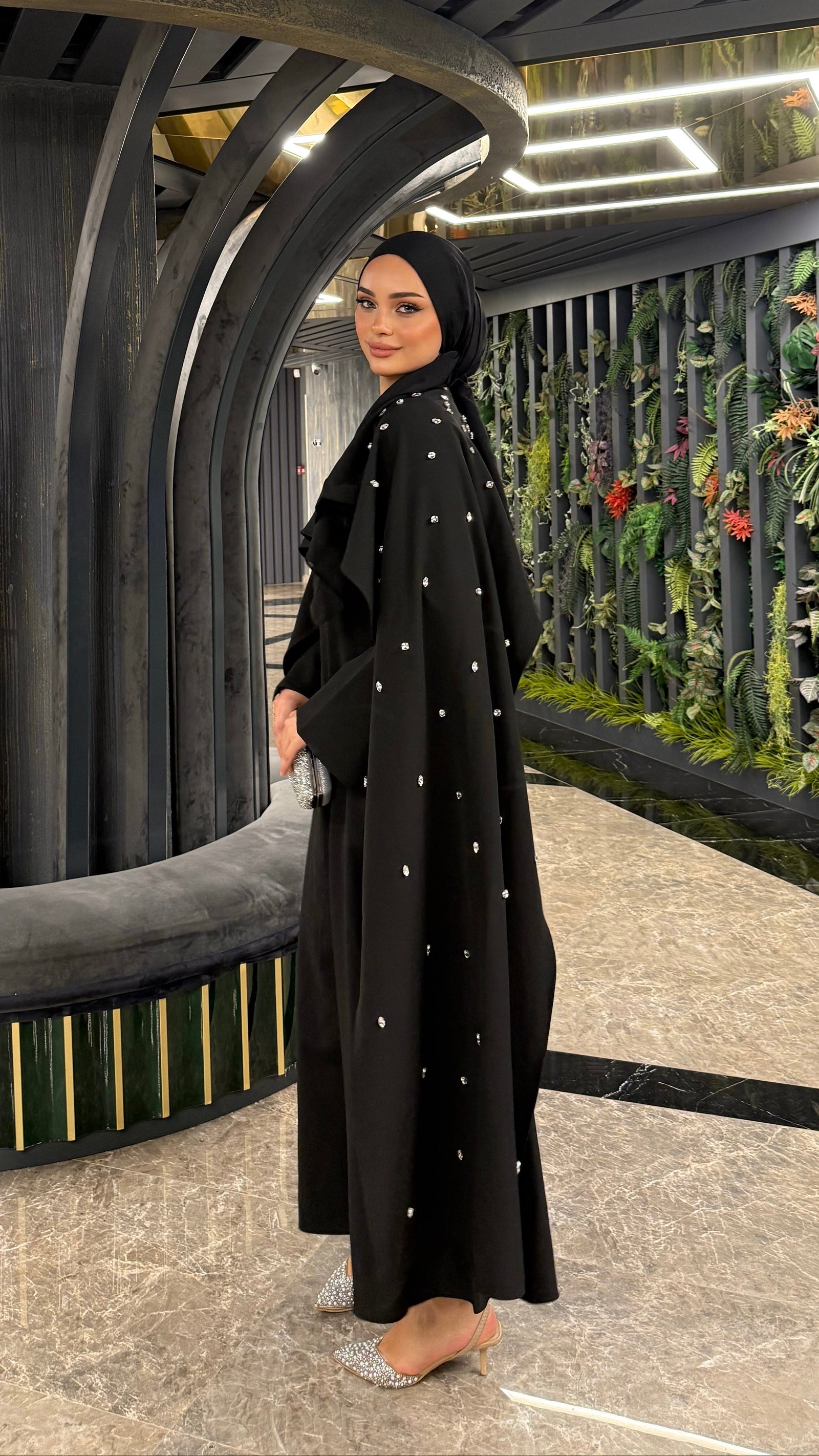 Valeria Taşlı Abiye Siyah