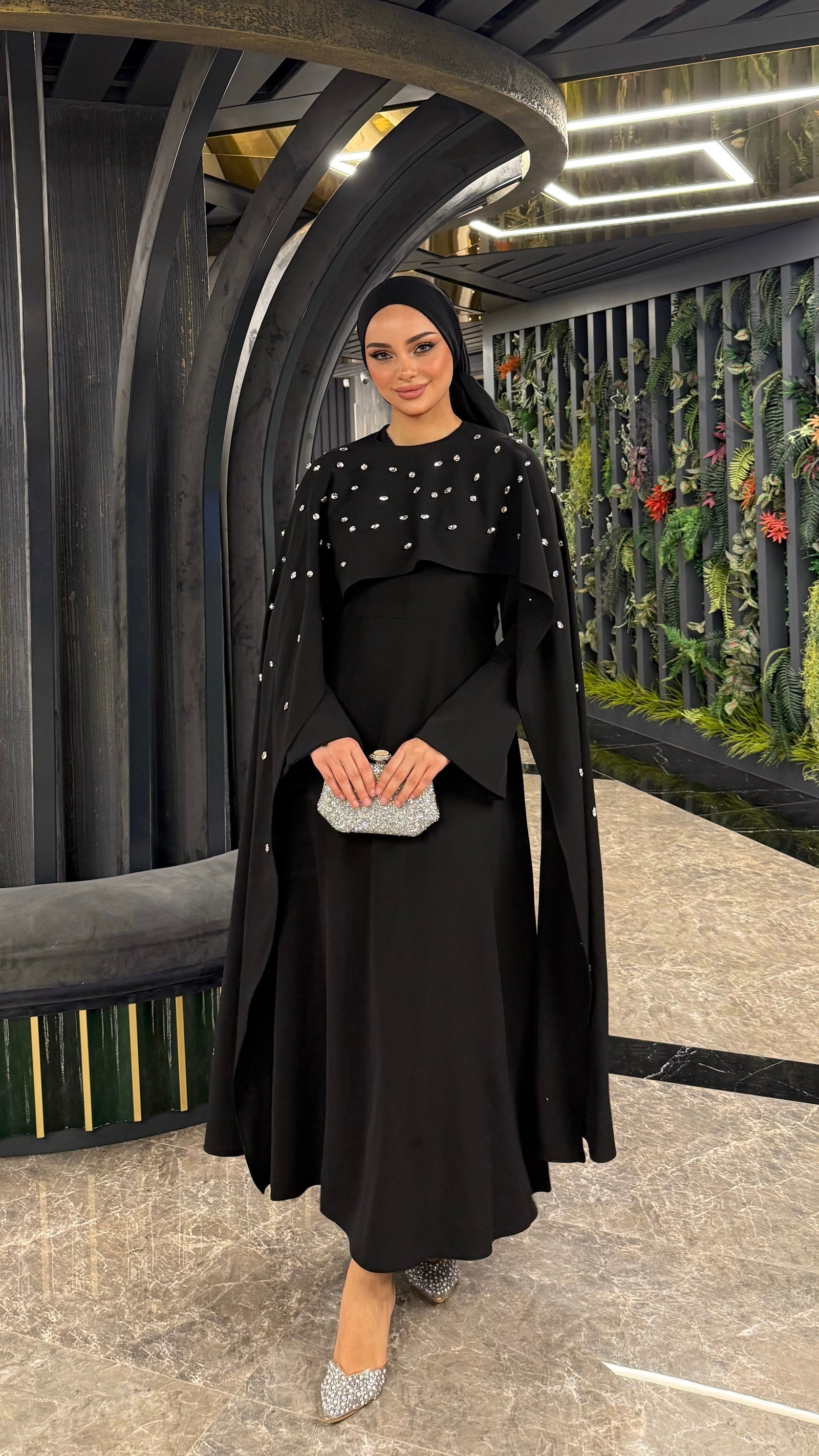 Valeria Taşlı Abiye Siyah
