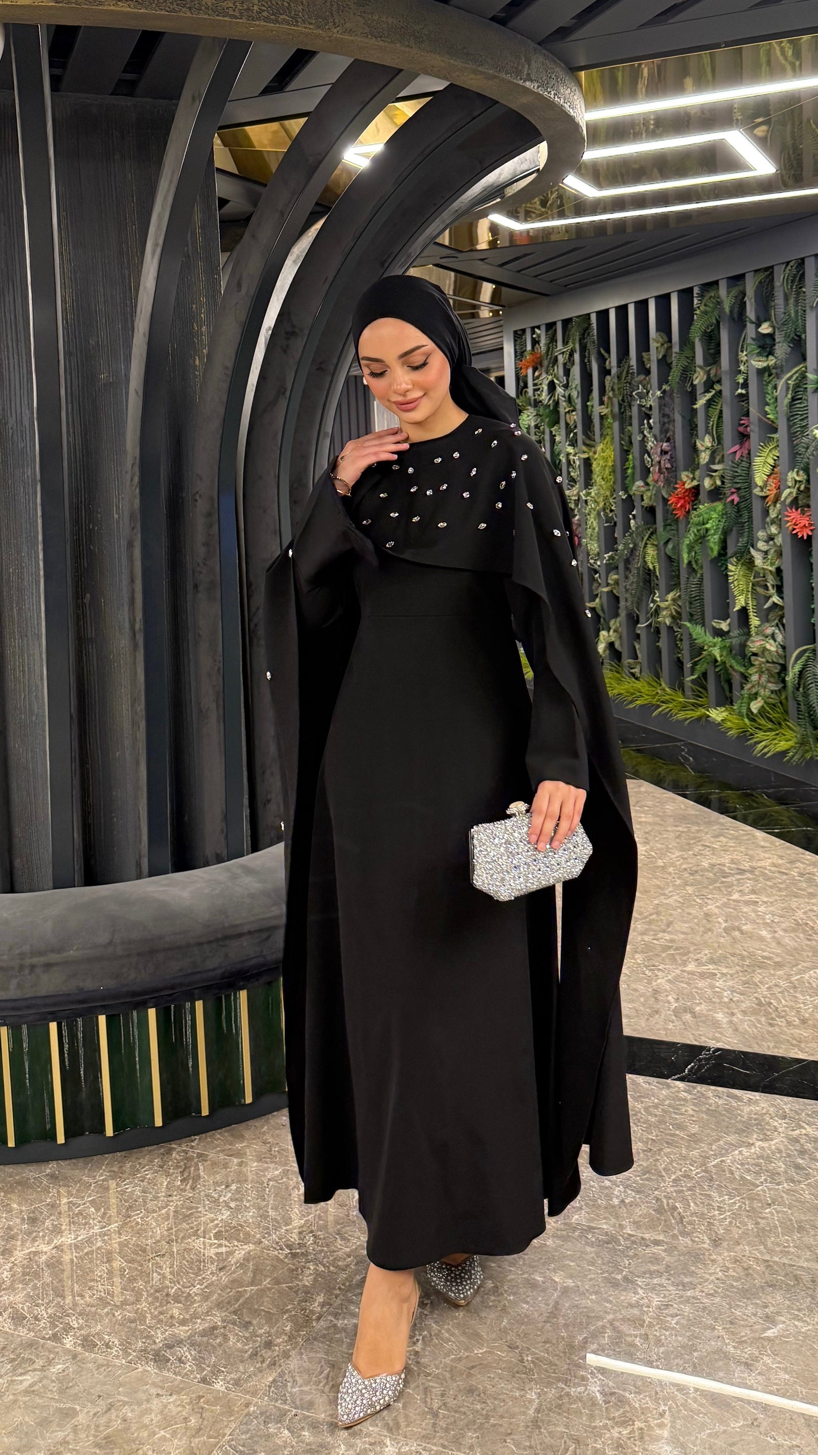 Valeria Taşlı Abiye Siyah