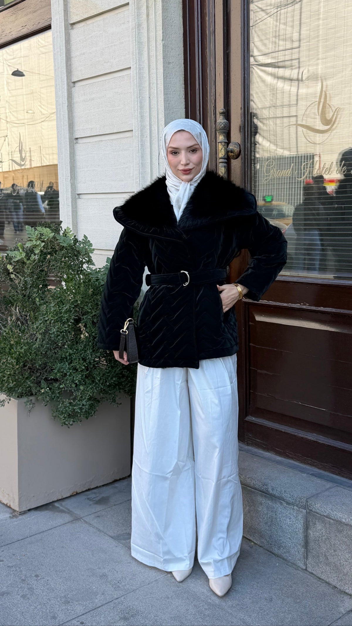 Elsa Kürklü Mont Siyah