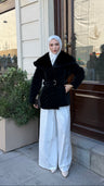 Elsa Kürklü Mont Siyah