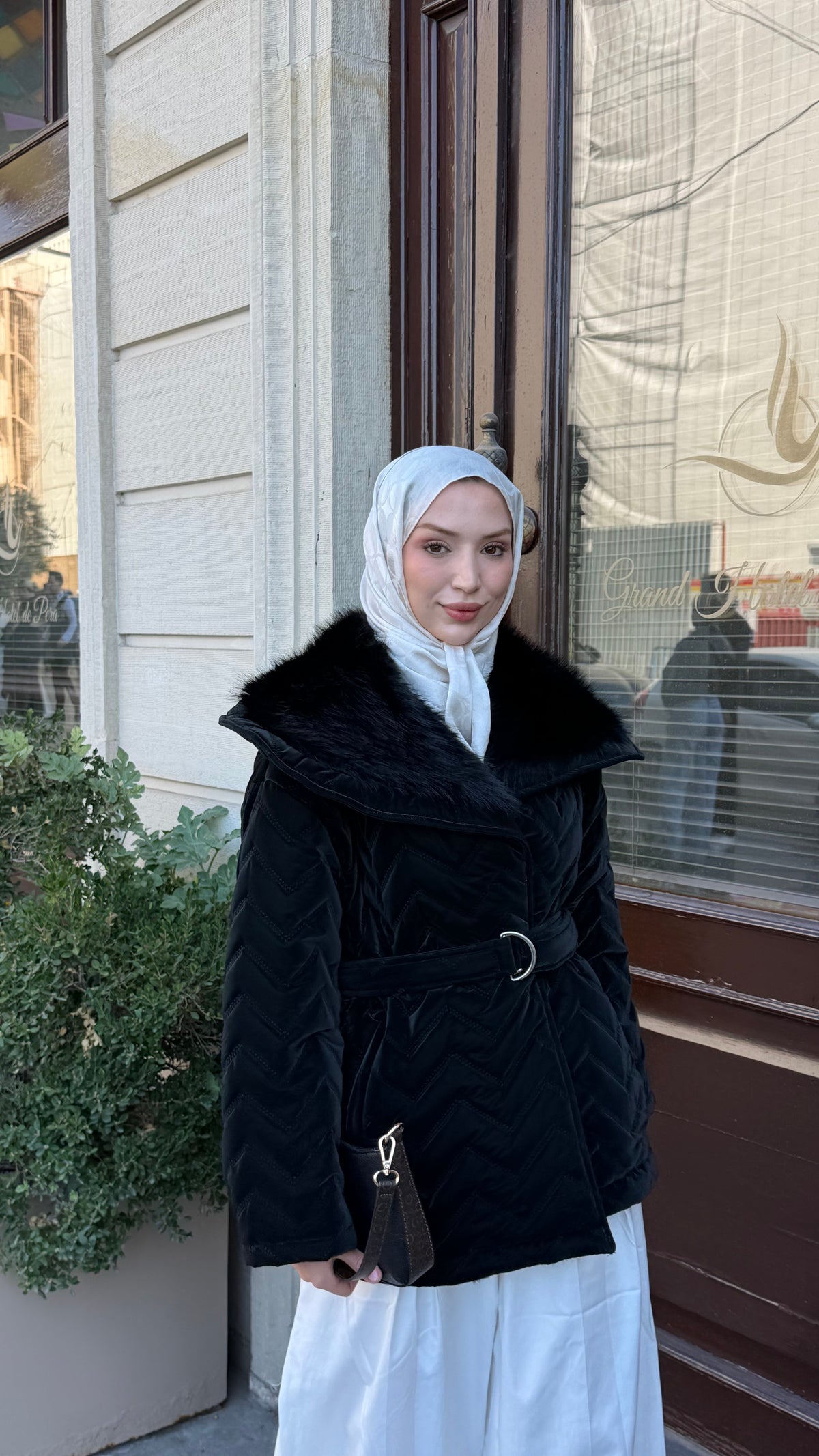 Elsa Kürklü Mont Siyah