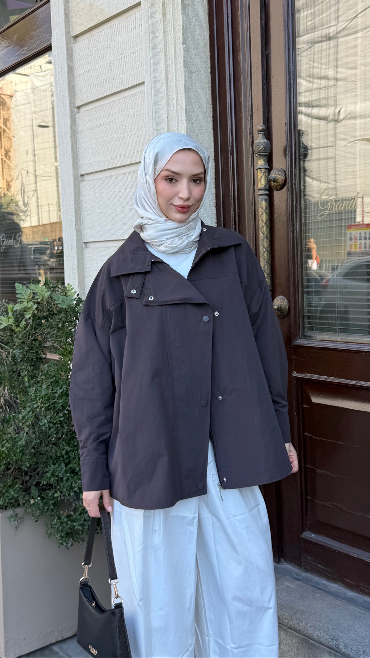 Luna Fermuarlı Çıtçıtlı Trenç Kahverengi