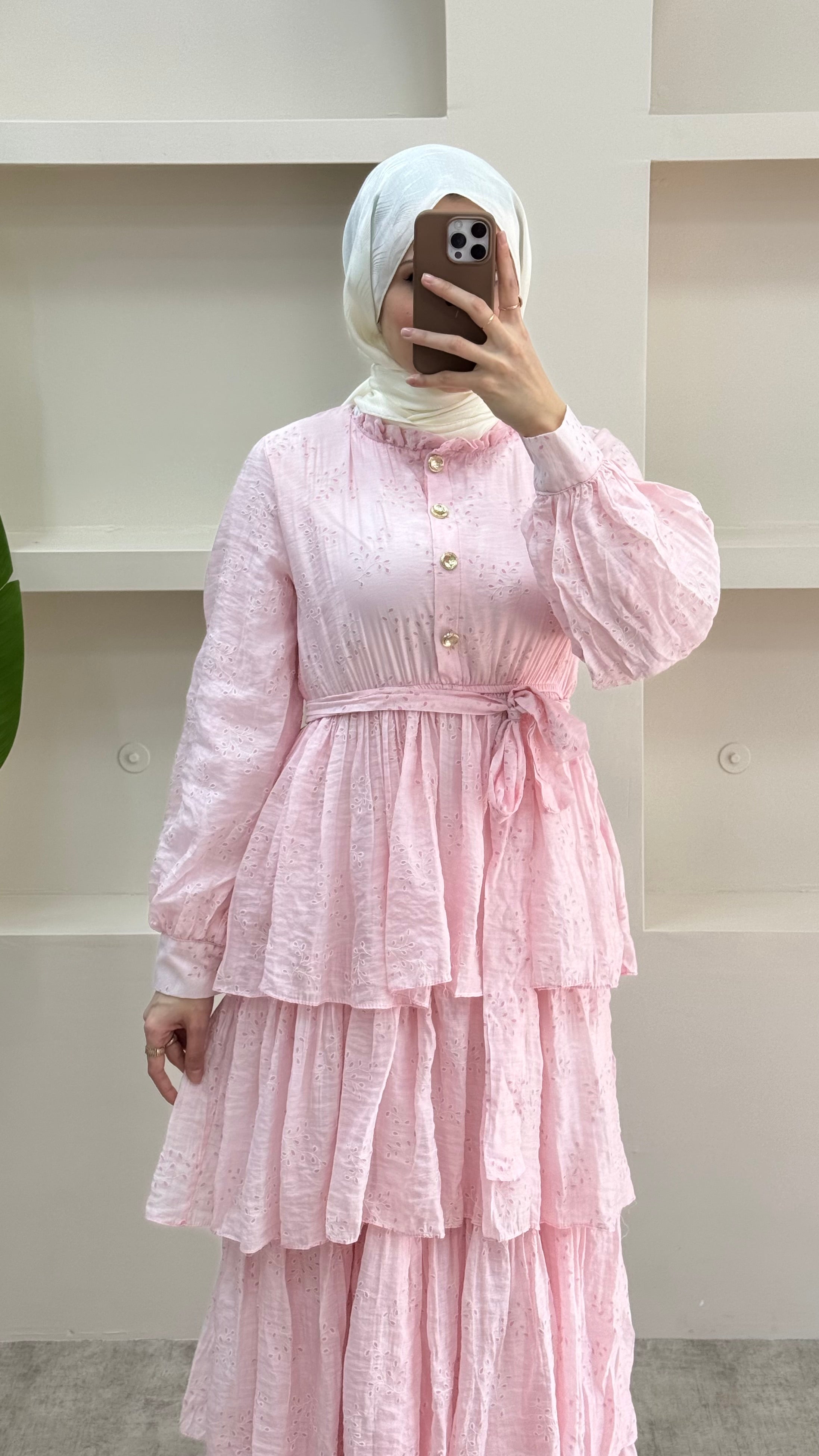 Molly Dantelli Elbise Pembe