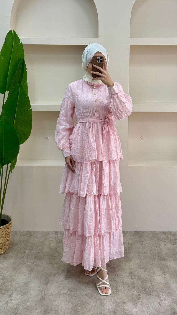 Molly Dantelli Elbise Pembe