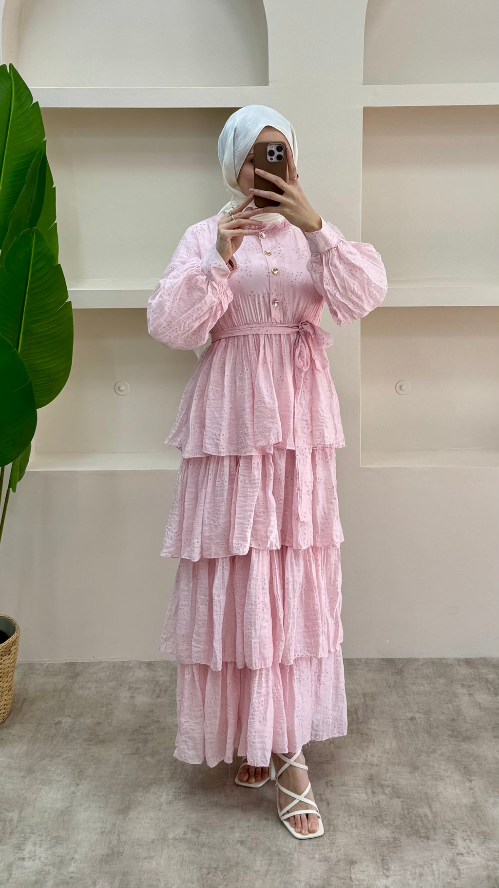 Molly Dantelli Elbise Pembe