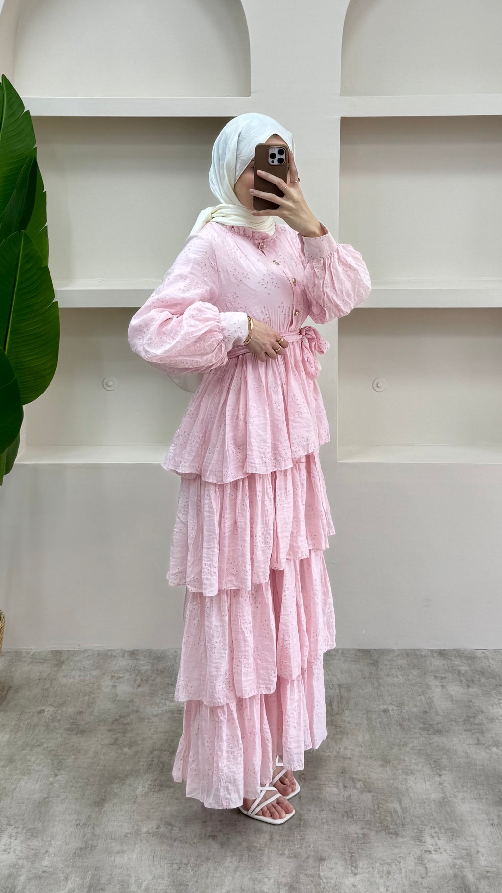 Molly Dantelli Elbise Pembe