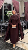 Valeria Taşlı Abiye Bordo