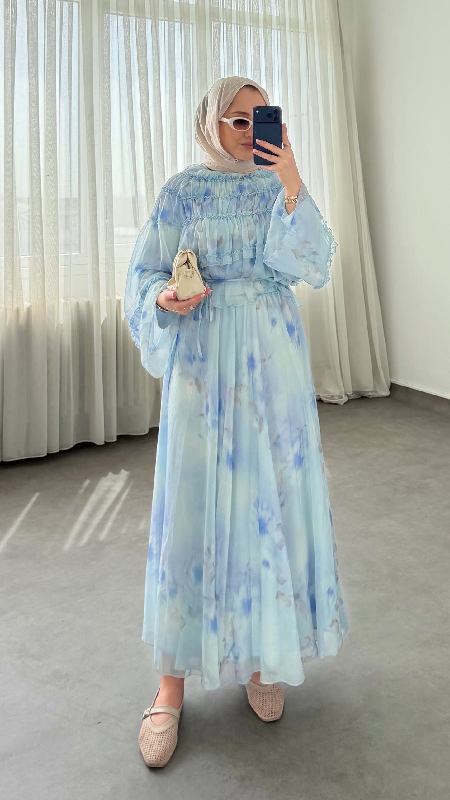 Flora Şifon Gipeli Takım Mavi