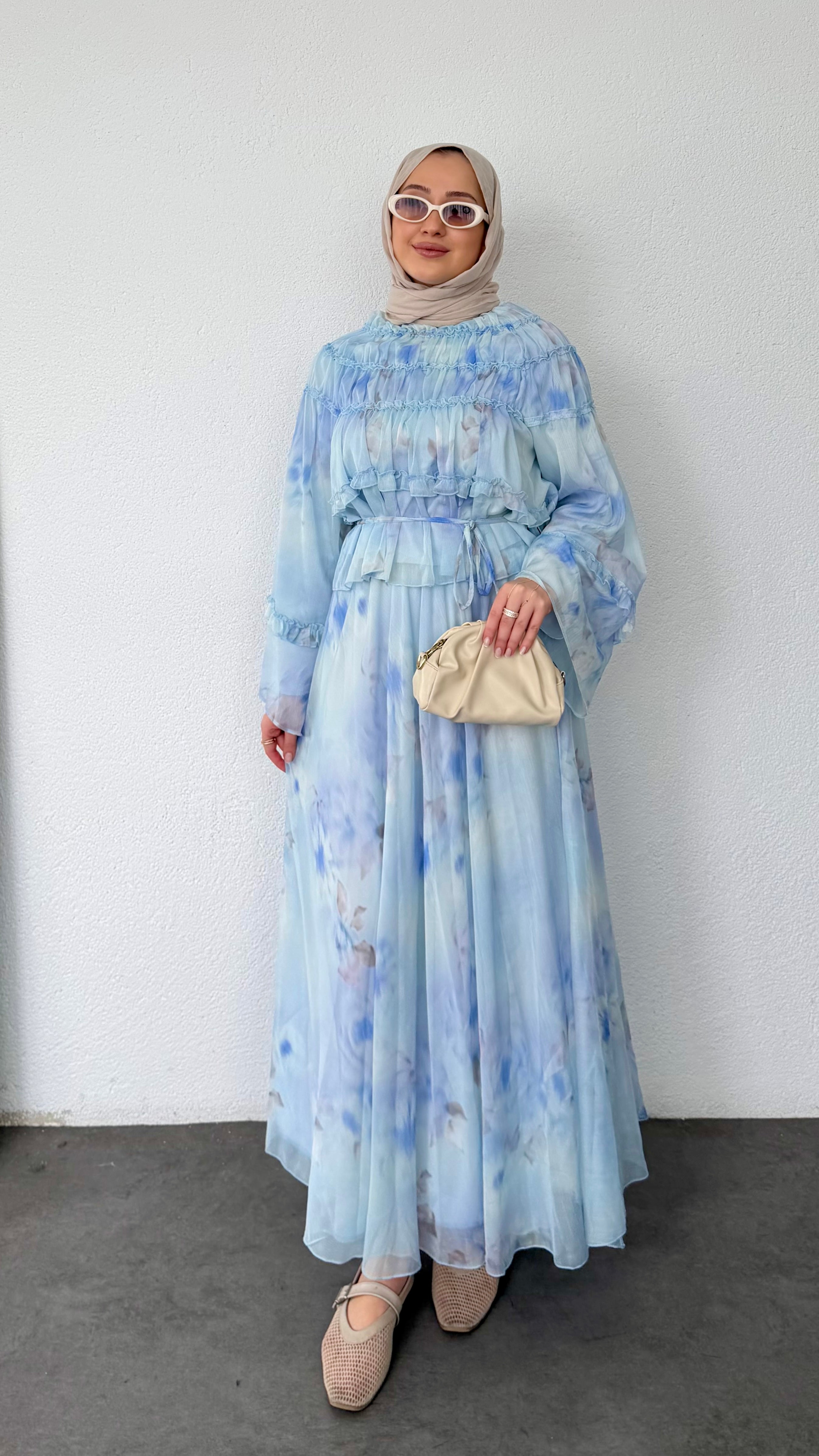 Flora Şifon Gipeli Takım Mavi