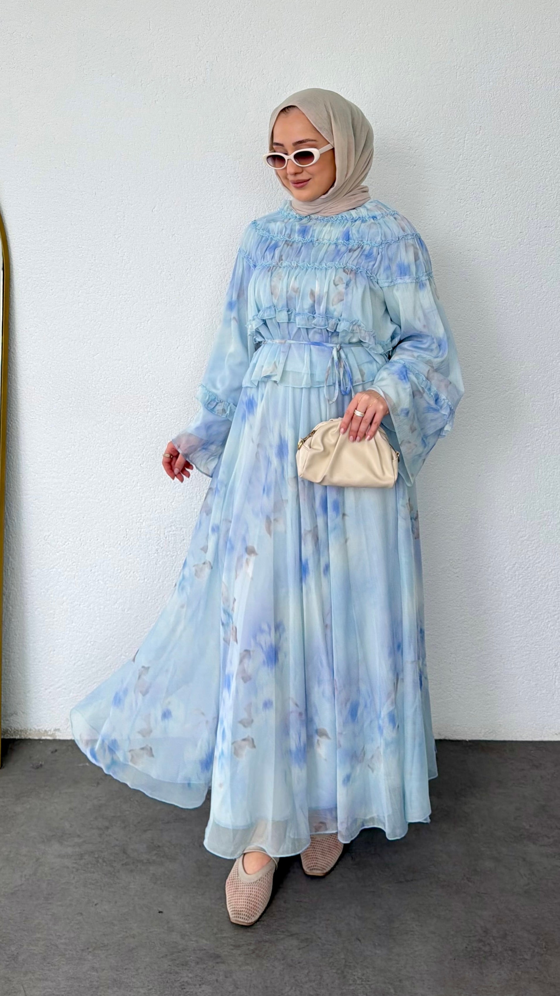 Flora Şifon Gipeli Takım Mavi