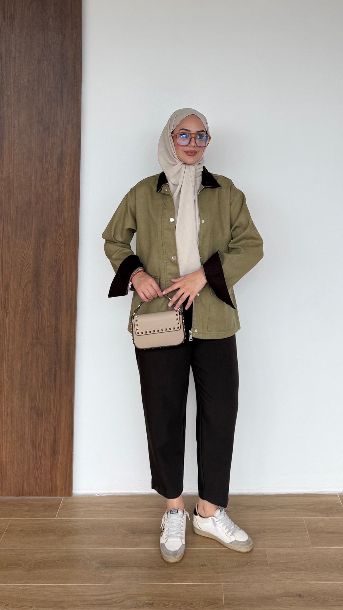 Lurex Garnili Çıtçıtlı Gabardin Ceket Yeşil