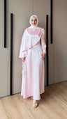Swan Saten Elbise Pembe