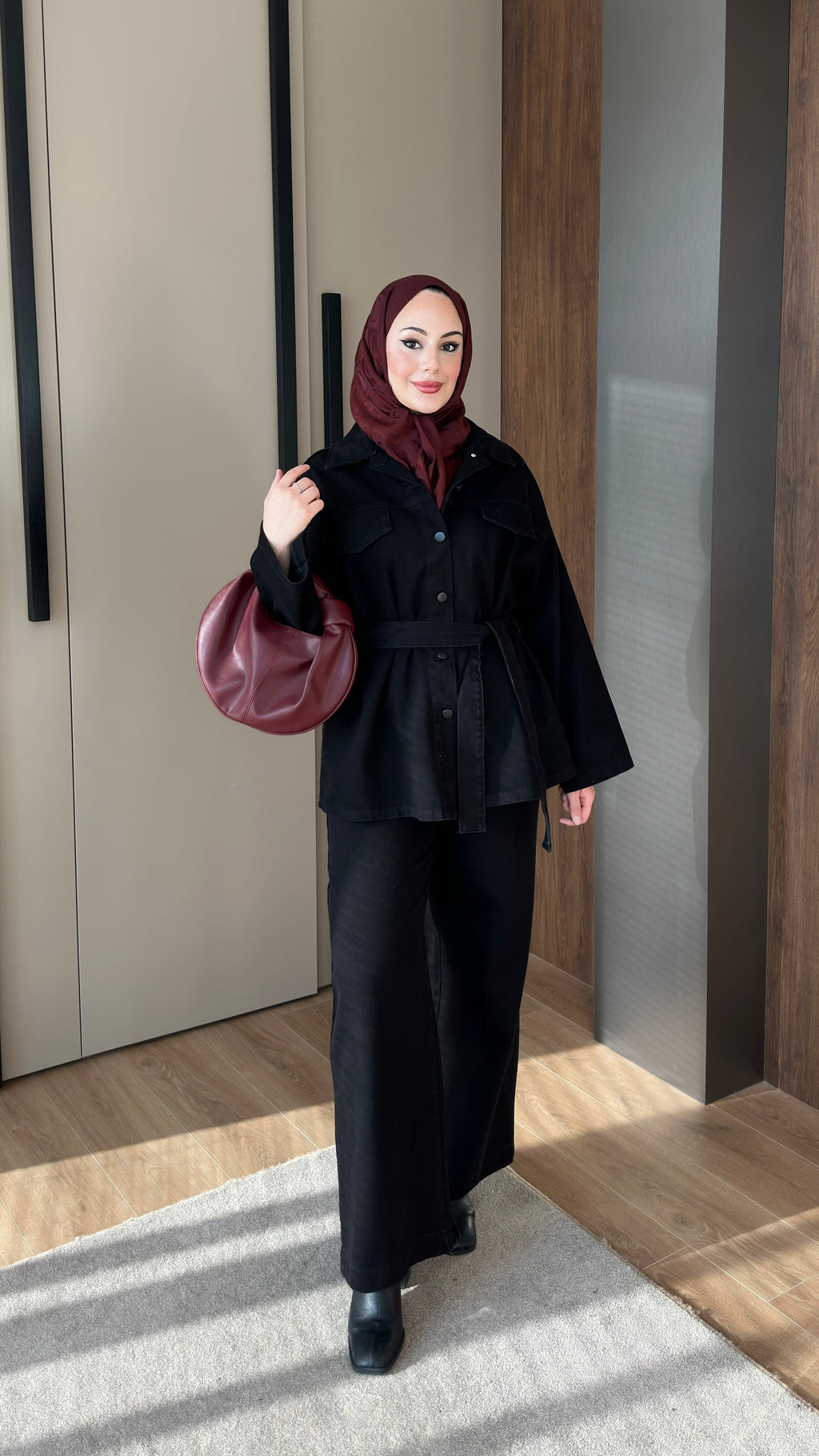 Tina Cep Kapaklı Kot Takım Siyah