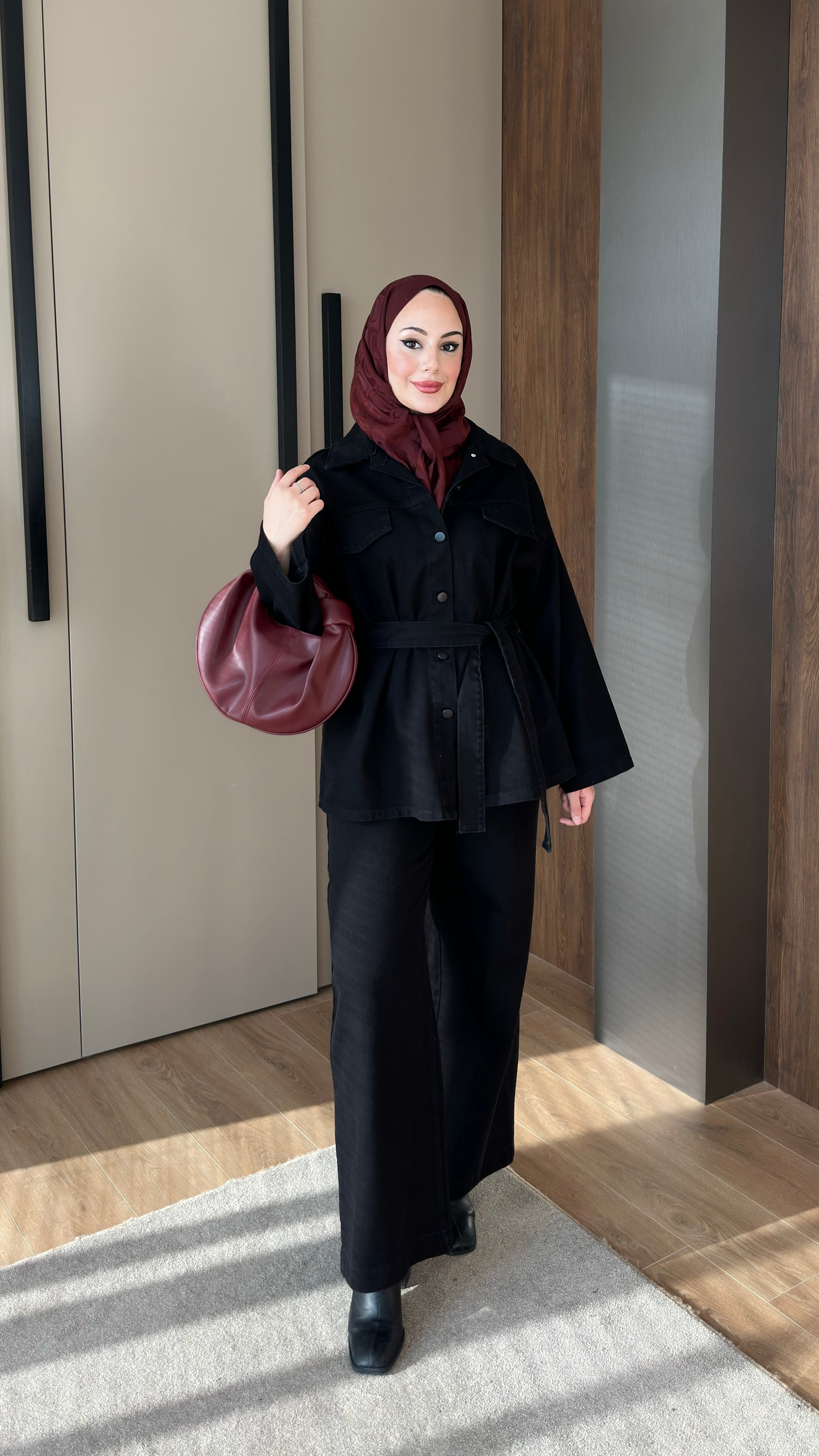 Tina Cep Kapaklı Kot Takım Siyah