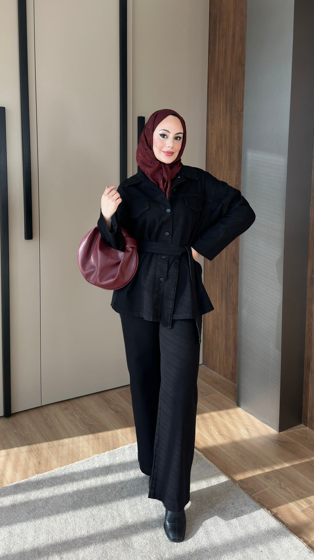 Tina Cep Kapaklı Kot Takım Siyah