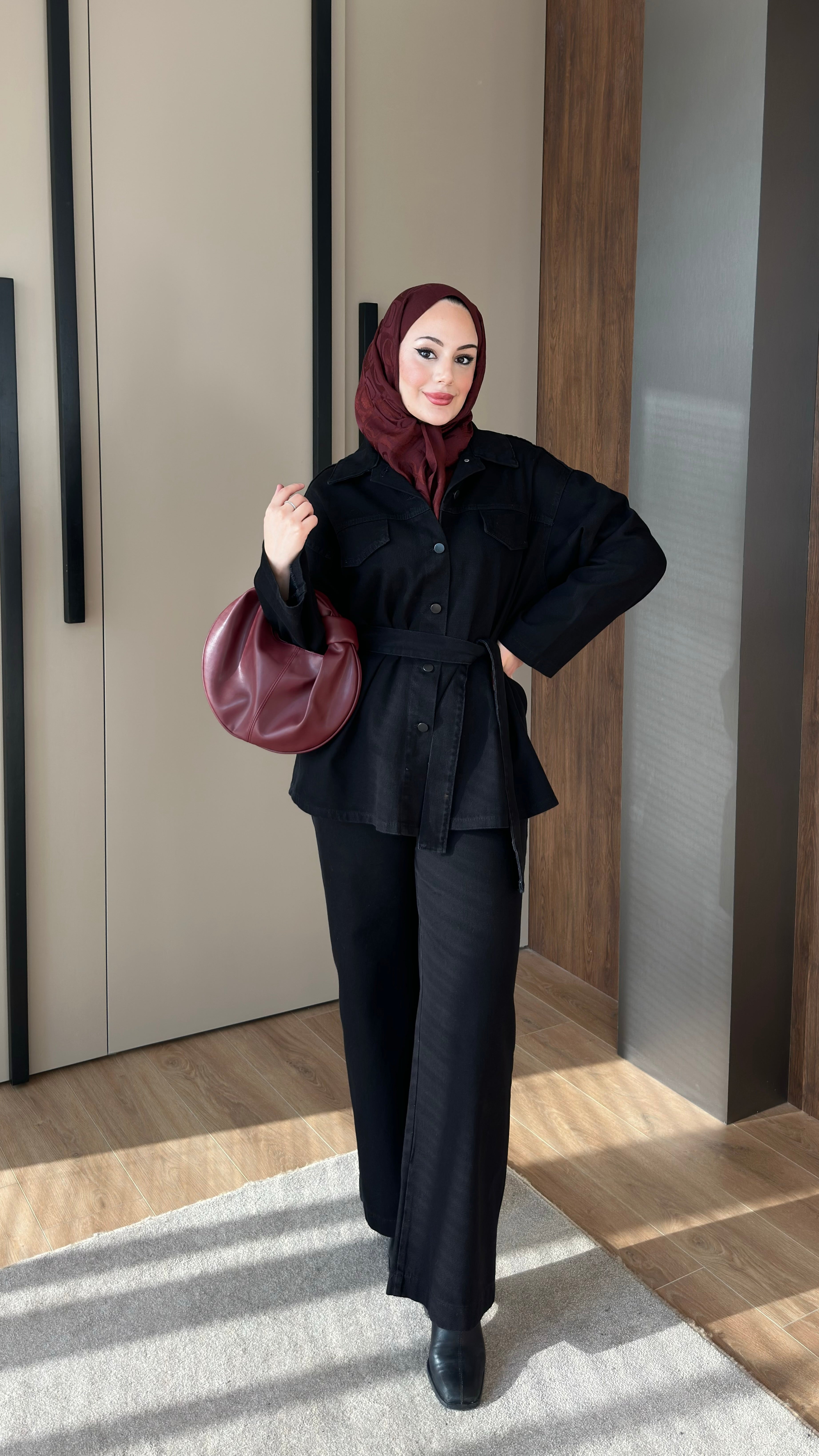 Tina Cep Kapaklı Kot Takım Siyah