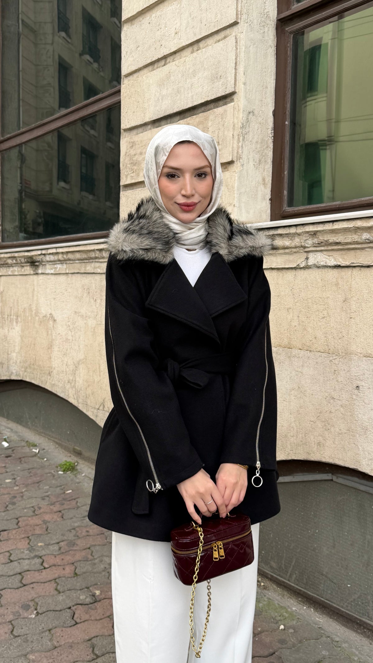 Milano Fermuar Detaylı Kaban Siyah