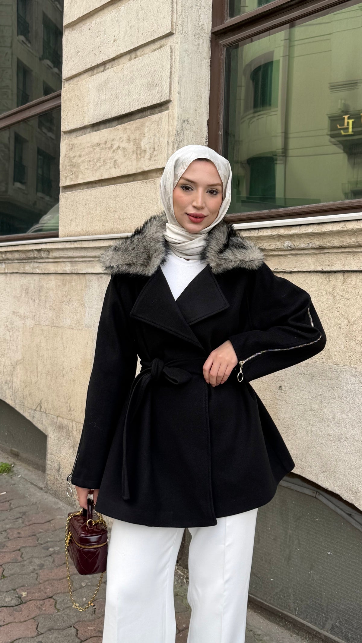Milano Fermuar Detaylı Kaban Siyah