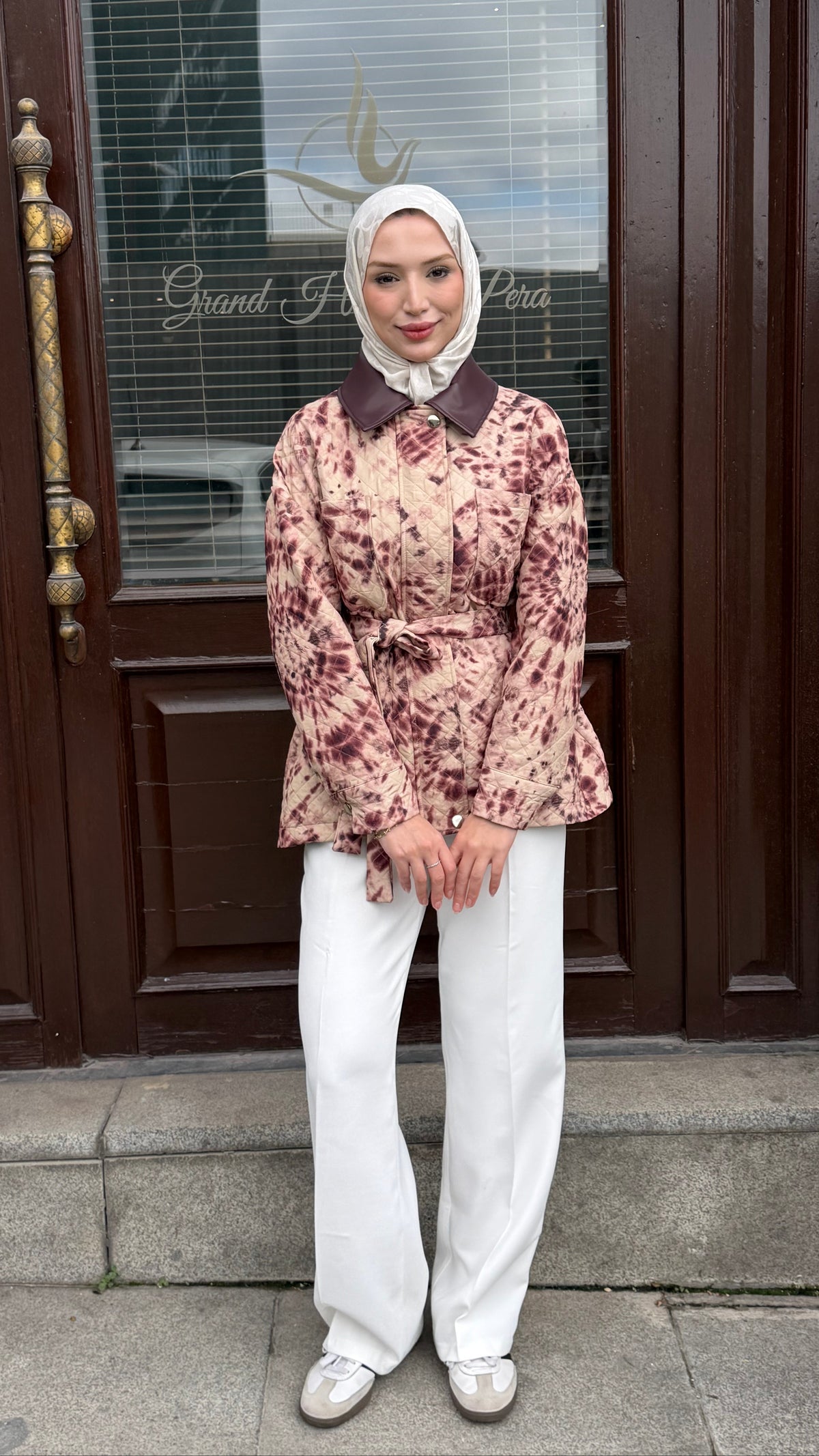 Mirella Batik Desenli Ceket Bordo