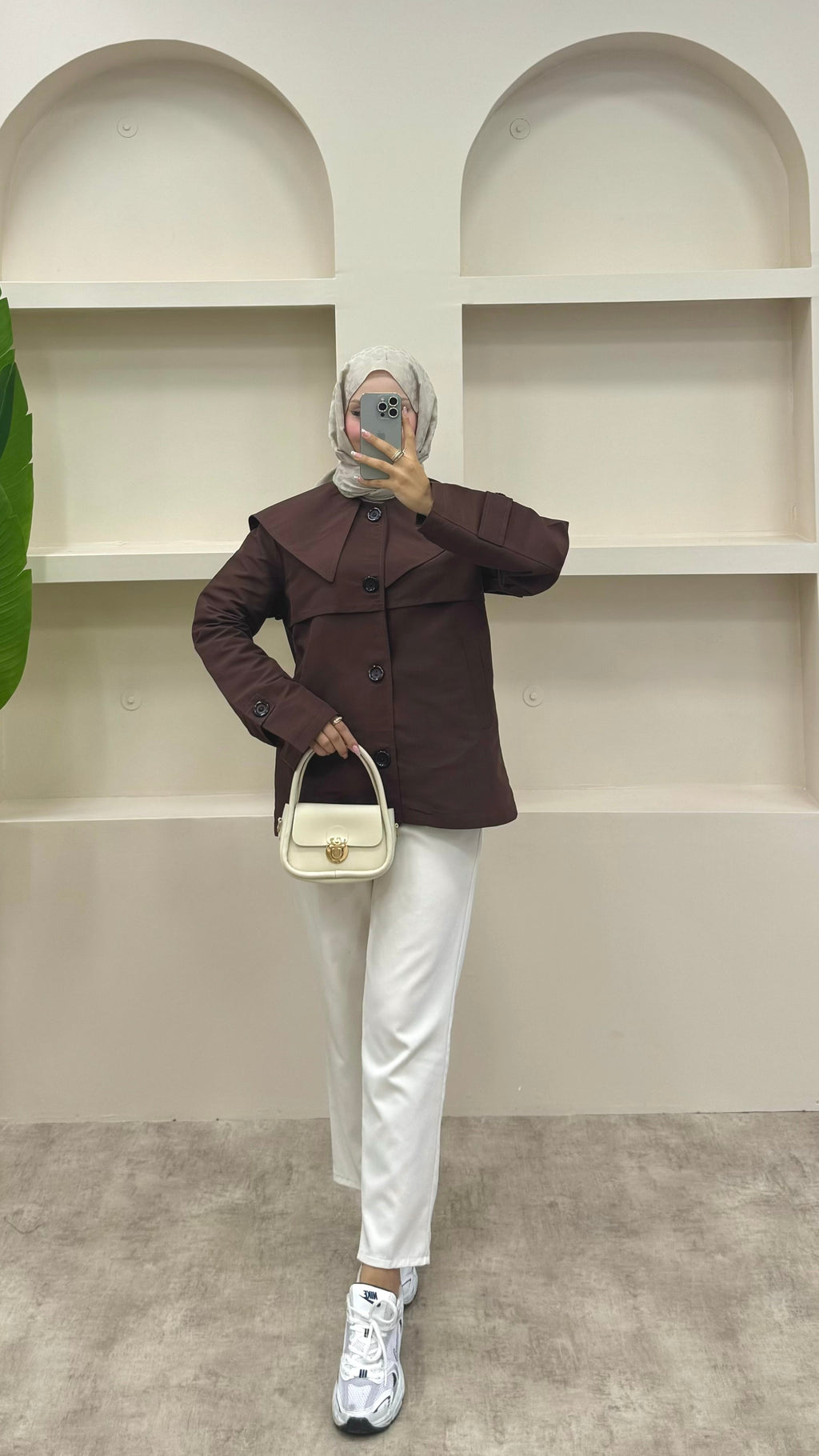 Pelerinli Trençkot Siyah Acı Kahve