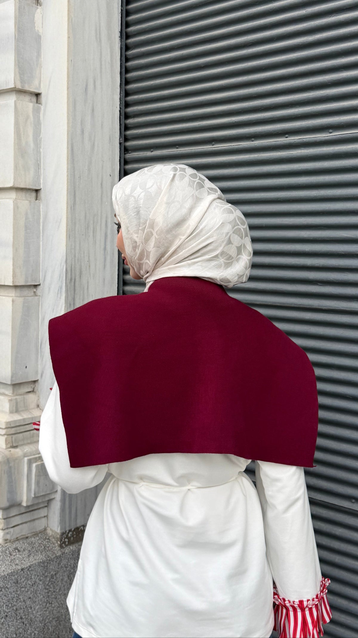 Moren Örme Triko Atkı Bordo