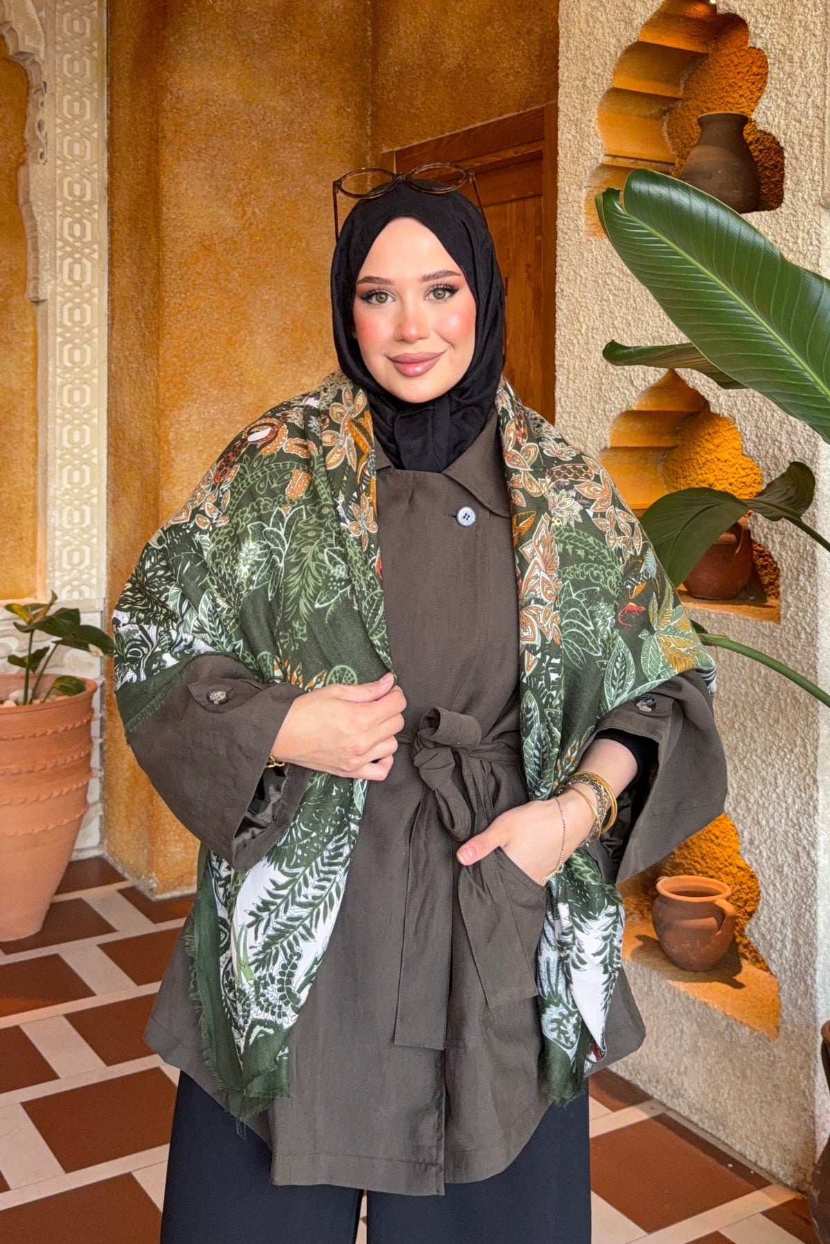 Sienna Omuz Şalı Yeşil
