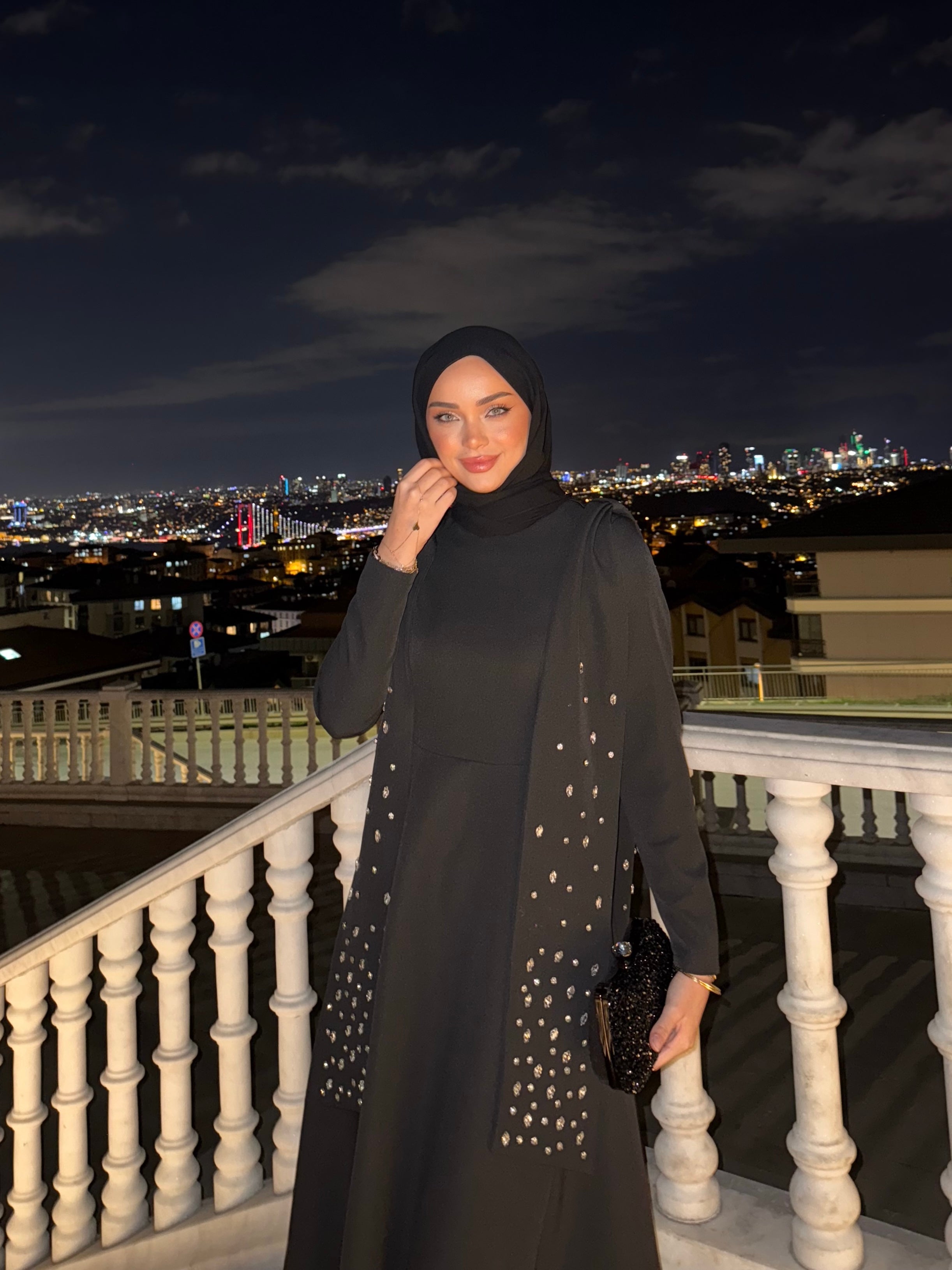 Elsa Taşlı Abiye Siyah