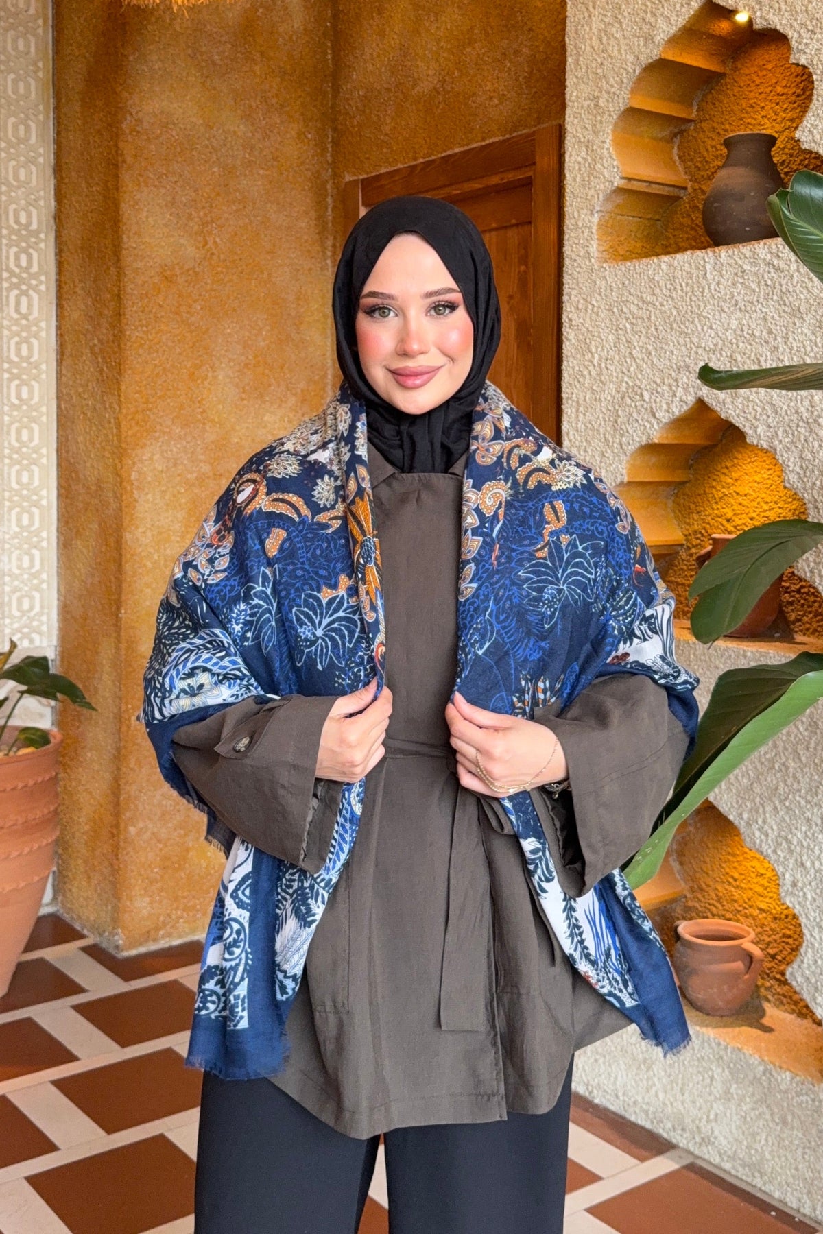Sienna Omuz Şalı Lacivert