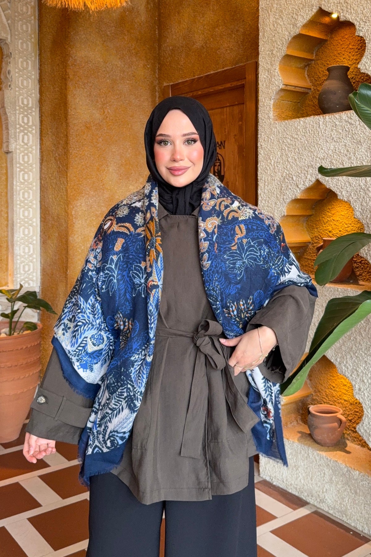 Sienna Omuz Şalı Lacivert