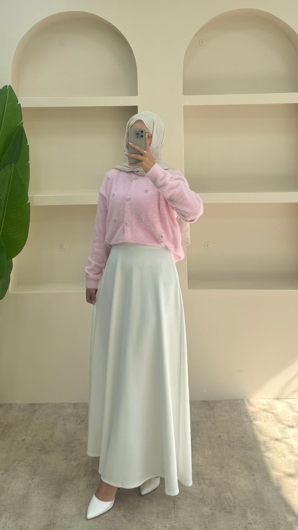 İnci Detaylı Angora Hırka Pembe