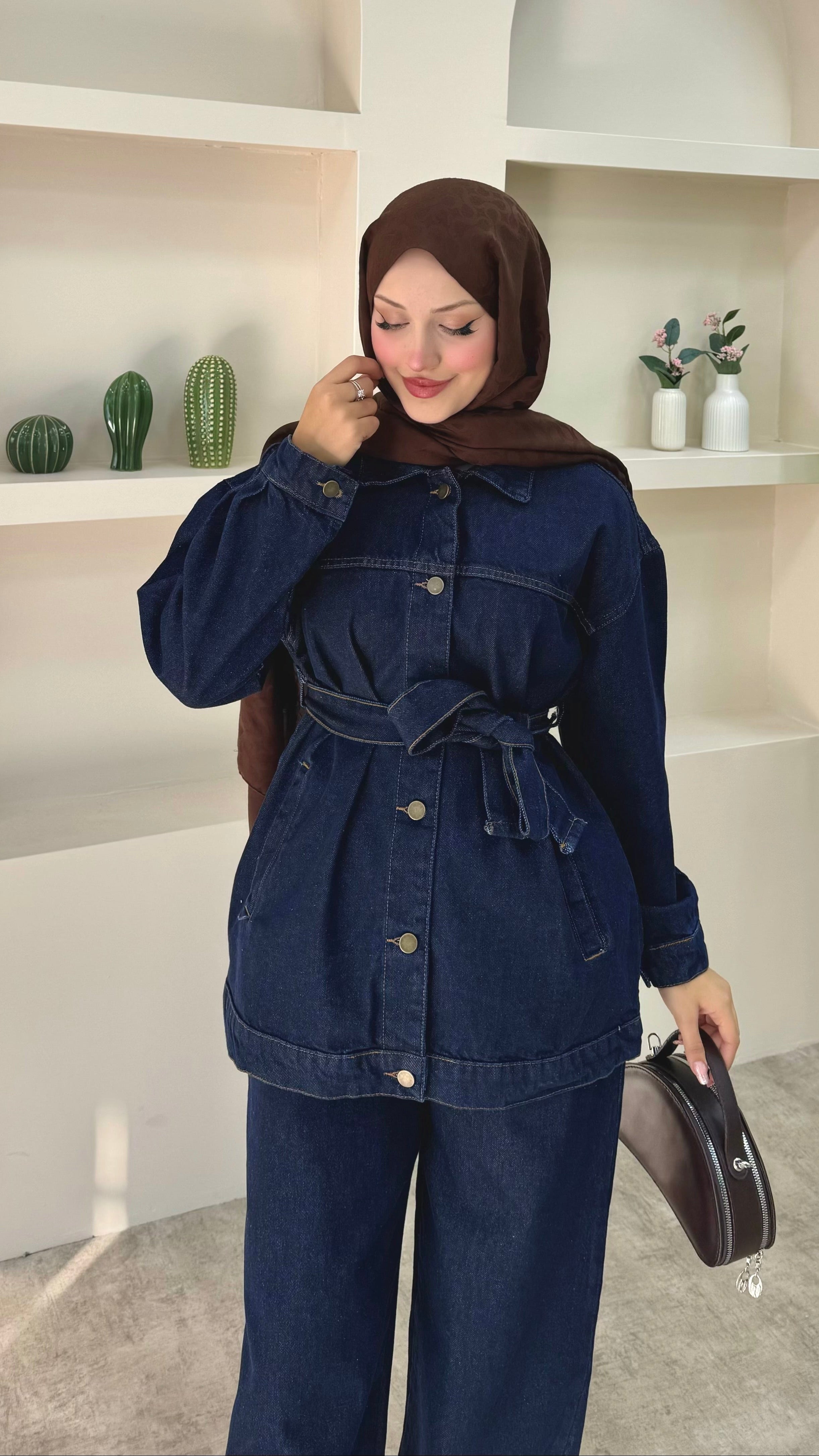 Lisa Kemerli Denim Takım